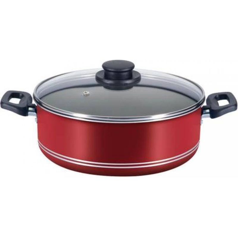 Budinera-de-24-cm.-Ekco-Tendencias-de-2-Piezas-de-Aluminio-Color-Rojo-con-Duraflon®-de-Alto-Rendimiento-y-Tapa-de-Vidrio-tienda-en-linea-La-Vasconia