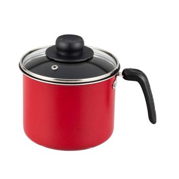 Hervidor de 14 cm Ekco Hecho de Aluminio con Tapa de Vidrio Rojo