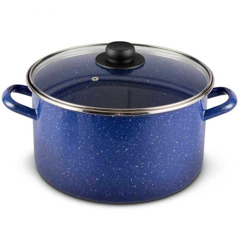  Olla de esmalte de hierro fundido azul de 10.2 in, olla de  sopa, olla de inducción de gas (tamaño: 10.2 pulgadas de largo x 4.3  pulgadas de alto) : Hogar y Cocina