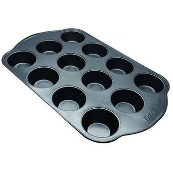 Molde de 12 muffins Ekco Evolution de Acero inoxidable Color Negro con Antiadherente de Alta Resistencia