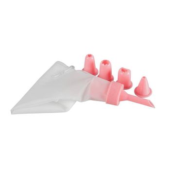 Set de cabezales con duya Ekco Tendencias de 9 Piezas de Polipropileno Color Rosa con blanco