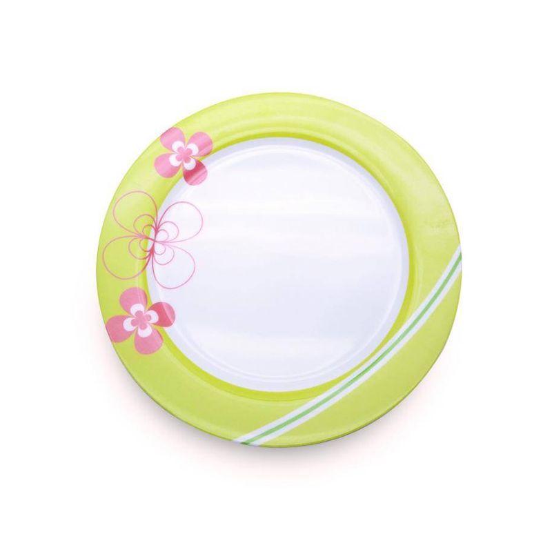 Plato-de-25-cm.-Ekco-Trendy-de-Melamina-Color-Verde-y-rosa-tienda-en-linea-La-Vasconia