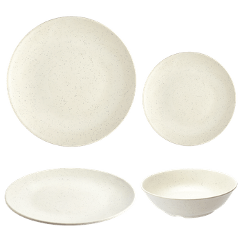 Vajilla de 100% Melamina Fina set de 16 piezas beige