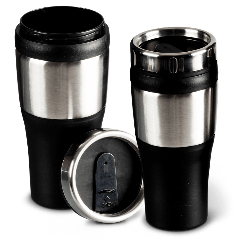 Set-de-dos-tarros-de-viaje-Ekco-Classic-de-2-Piezas-de-Acero-inoxidable-Color-Negro-y-plateado-con-Tapa-Antiderrame-tienda-en-linea-La-Vasconia