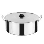 Arrocera-de-45-cm.-Vasconia-Pro-de-2-Piezas-de-Aluminio-Color-Plateado-Pulido-con-Tapa-de-Aluminio-y-Alta-durabilidad-tienda-en-linea-La-Vasconia