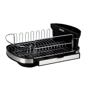 Escurridor Cromado Vasconia Regal Color Negro con Porta-cubiertos desmontable