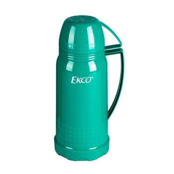 Termo de 1 litro Ekco Classic de Ampolla de vidrio Color Verde turquesa con Tapa-taza y Tapa anti-derrames