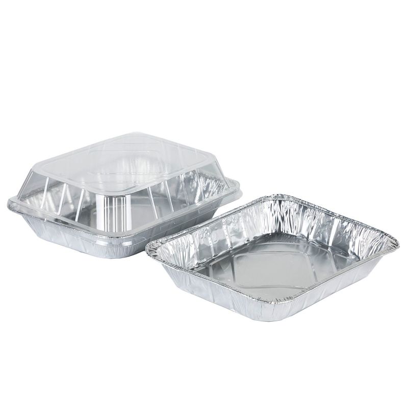  Charolas desechables de aluminio para cocina al vapor, colocar  en la mesa, comida para llevar, lasagna, con cubierta, tapa : Hogar y Cocina