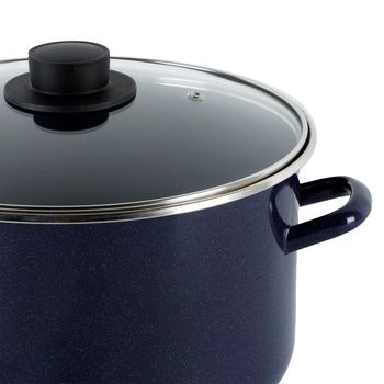 Olla de 26 cm con Tapa Ekco Azul Marino de Acero Esmaltado