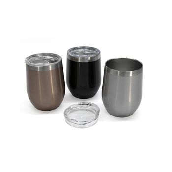 3 Pack de Mug de 340ml BYO Color Rose Gold, Plata y Negro Hechos de Acero Inoxidable con Tapa de Tritan