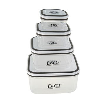 Set de Herméticos Ekco Fresh Everyday de 8 Piezas Libre de BPA con Fechador de 230 y 500ml