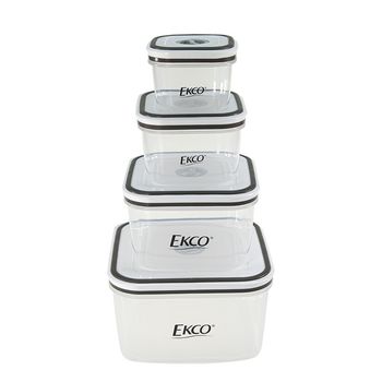 Set de Herméticos Ekco Fresh Everyday de 8 Piezas Libre de BPA con Fechador de 340 y 700ml
