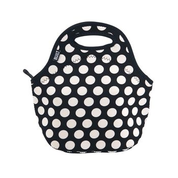 Bolsa de Almuerzo Built de 1 Pieza color Negro y Diseño de Lunares hecha de Neopreno, Material de Alto Rendimiento