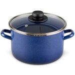 Olla-recta-de-20-cm.-Vasconia-Basicos-con-de-Acero-con-esmalte-vitrificado-Azul-con-Tapa-de-Acero-y-Brillo-perdurable-tienda-en-linea-La-Vasconia