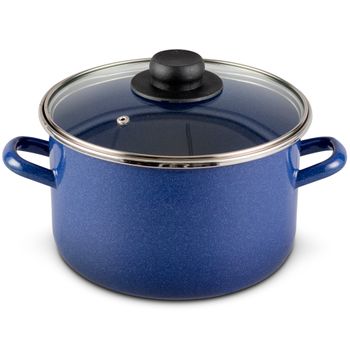 Olla de 20 cm con Tapa Ekco Azul de Acero Esmaltado