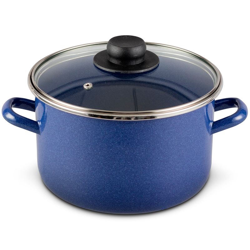 Olla-recta-de-20-cm.-Vasconia-Basicos-con-de-Acero-con-esmalte-vitrificado-Azul-con-Tapa-de-Acero-y-Brillo-perdurable-tienda-en-linea-La-Vasconia