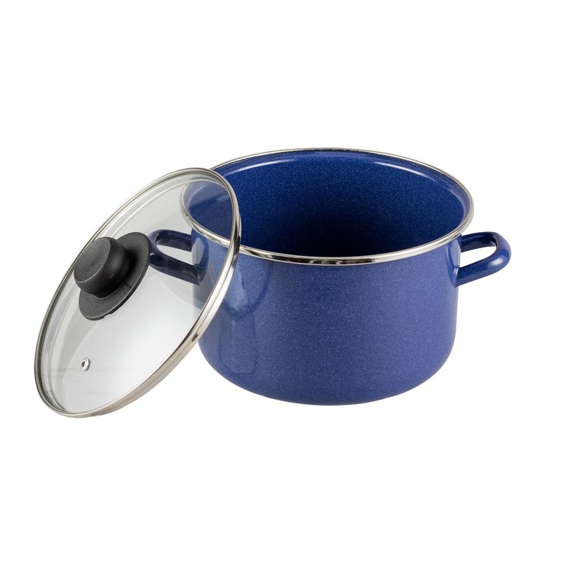 Olla-recta-de-20-cm.-Vasconia-Basicos-con-de-Acero-con-esmalte-vitrificado-Azul-con-Tapa-de-Acero-y-Brillo-perdurable-tienda-en-linea-La-Vasconia