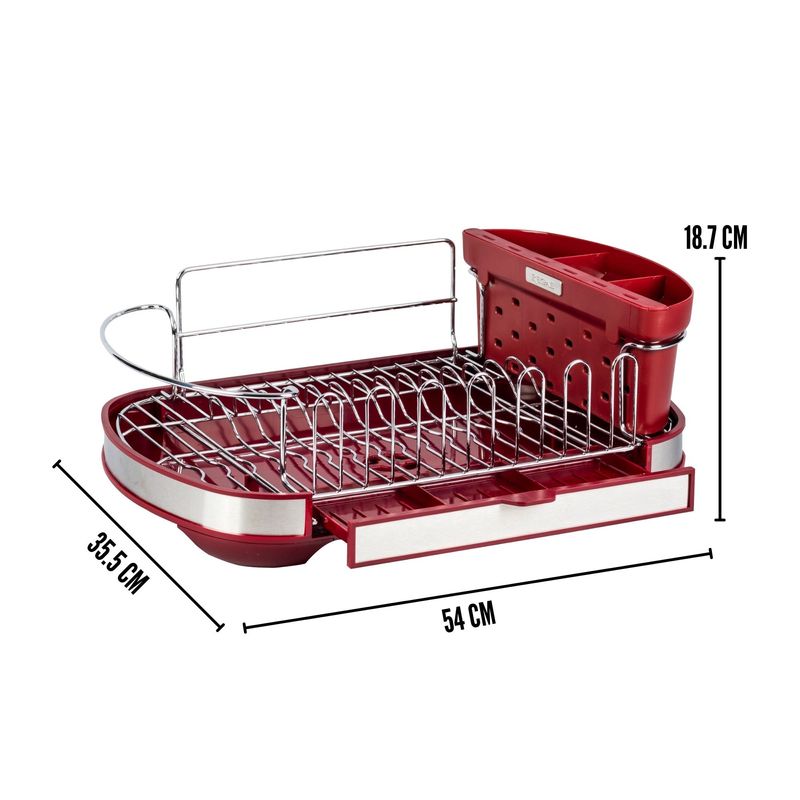 Escurridor-Cromado-Vasconia-Regal-de-Acero-Inoxidable-Color-Rojo-con-Porta-cubiertos-desmontable-tienda-en-linea-La-Vasconia
