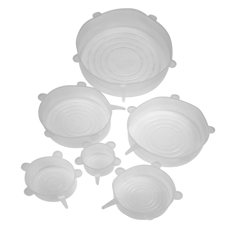DeliOne Tapas elásticas de silicona para almacenamiento de alimentos en la  cocina, duraderas, reutilizables y expandibles para recipientes de tazas o