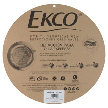 Empaque de Olla Expres Ekco 5 litros con Válvula de Seguridad