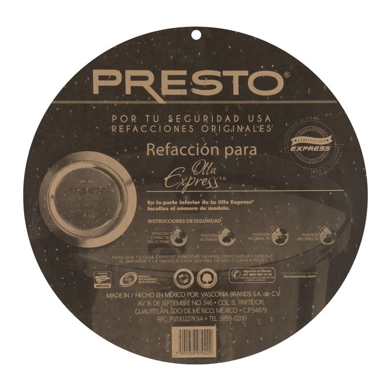 Empaque---valvula-presto-premier-troquelada-Presto-de-3-Piezas-de-Hule-Color-Negro-tienda-en-linea-La-Vasconia