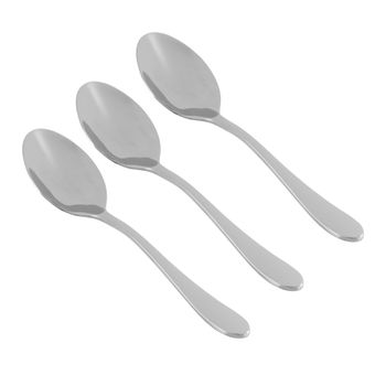 3 Pack de Cucharas de Té Ekco Color Plata hechas de Acero inoxidable con Acabado en Espejo