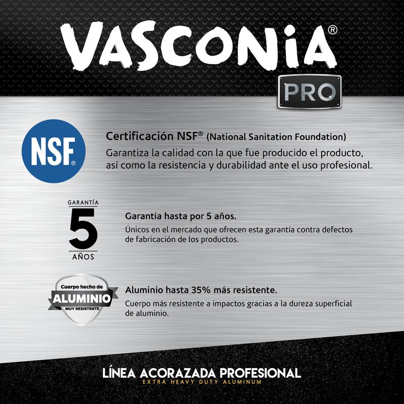 Paellera-Profesional-acorazada-con-3.0-mm.-Vasconia-Pro-de-Aluminio-Plateado-con-Duraflon®-y-Certificacion-NSF-tienda-en-linea-La-Vasconia