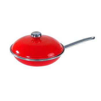 Sartén Antiadherente Vita de Acero Vitrificado 24 cm - Rojo
