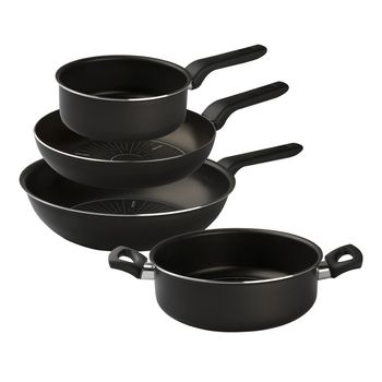 Batería de Cocina con Antiadherente Vasconia Esencial 10 Piezas de Aluminio - Negro