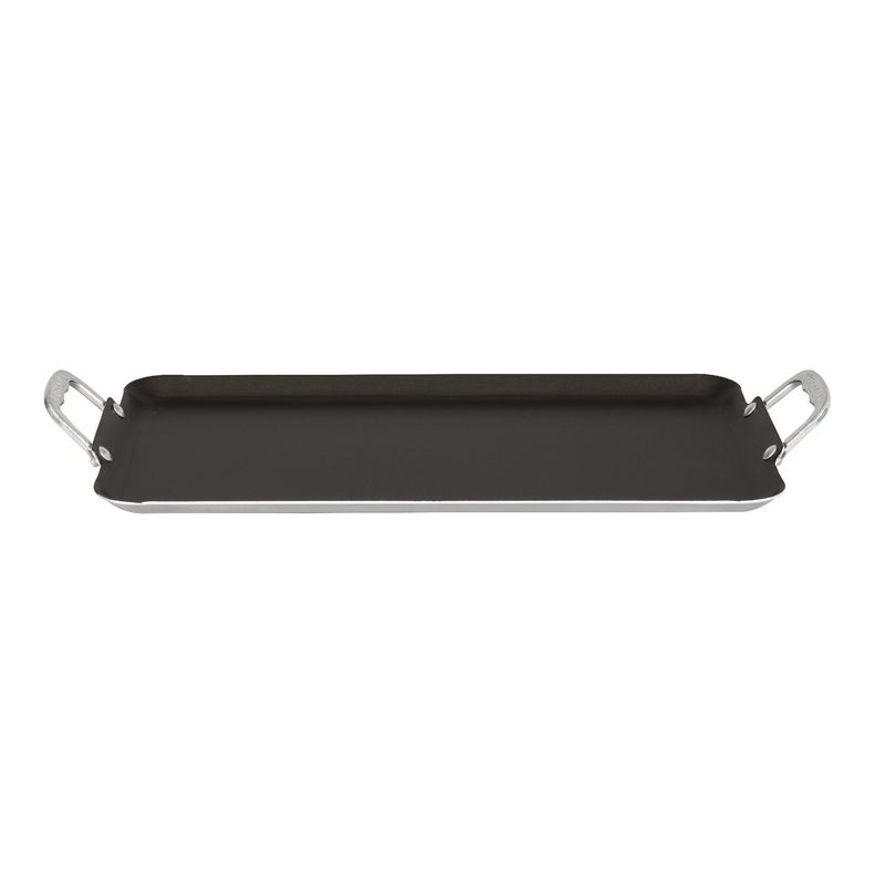 Plancha-recta-doble-quemador-Vasconia-Basicos-de-Aluminio-Color-Gris-con-Duraflon®-de-Alto-Rendimiento-tienda-en-linea-La-Vasconia