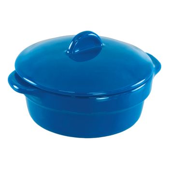 Set de Ramekins Hechos de Cerámica 4 Piezas Con Tapa Color Azul