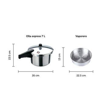 Olla Express Presto de Aluminio 7 Litros con 7 Sistemas de Seguridad