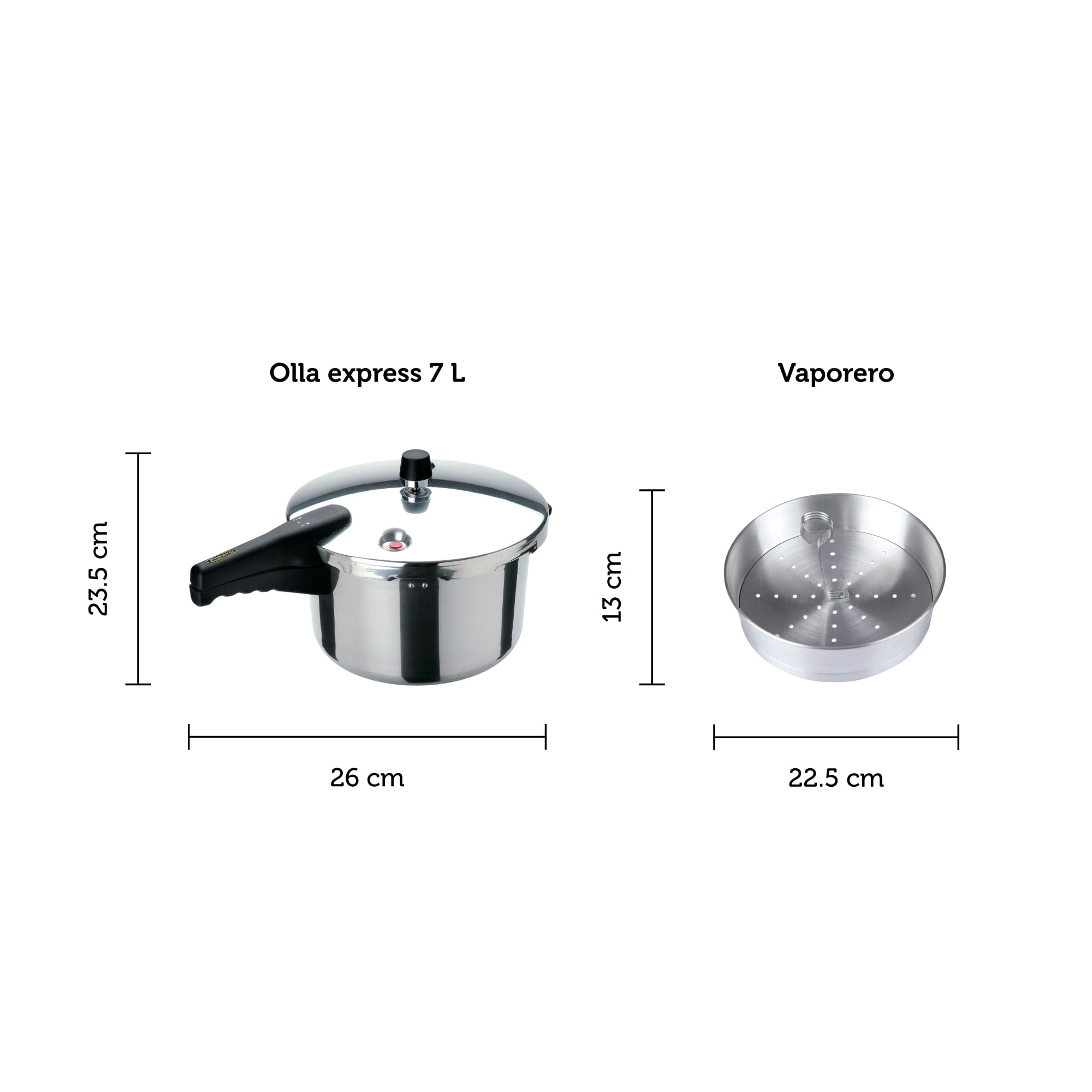 Olla Express de Presión y Vaporera PRESTO Hecha de Aluminio con 7 Sistemas  de seguridad ¡Cocina más Rápido y Saludable!, 7 Litros : :  Hogar y Cocina