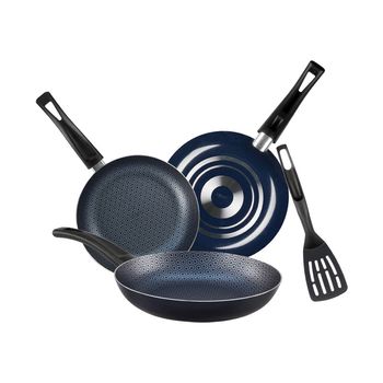 Juego de Sartenes con Antiadherente Ekco Classic de Aluminio 3 Piezas - Azul marino