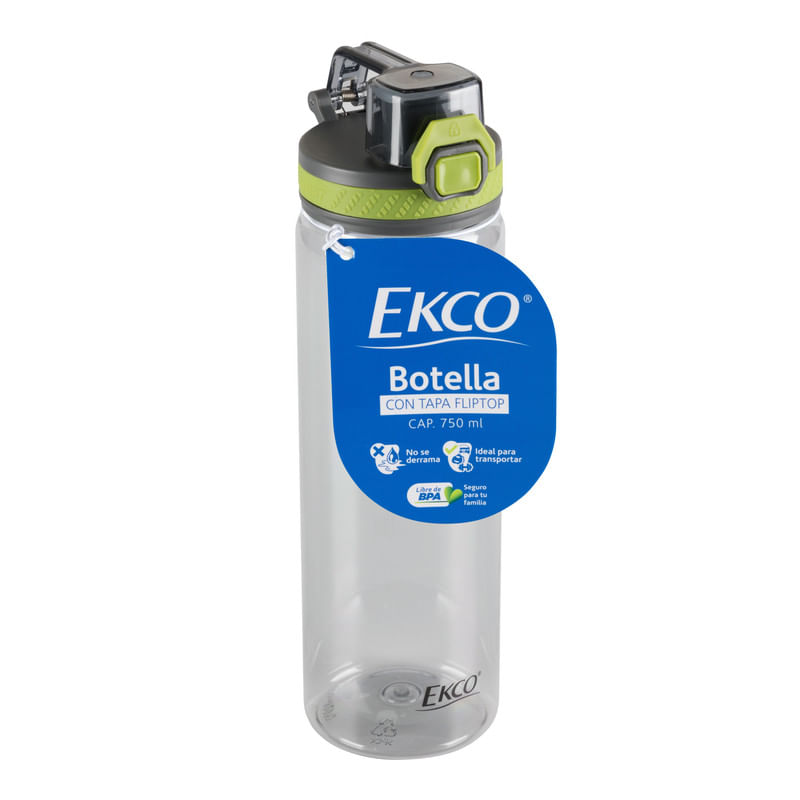 Botella Para Agua con Tapa Fliptop Ekco 750 ml