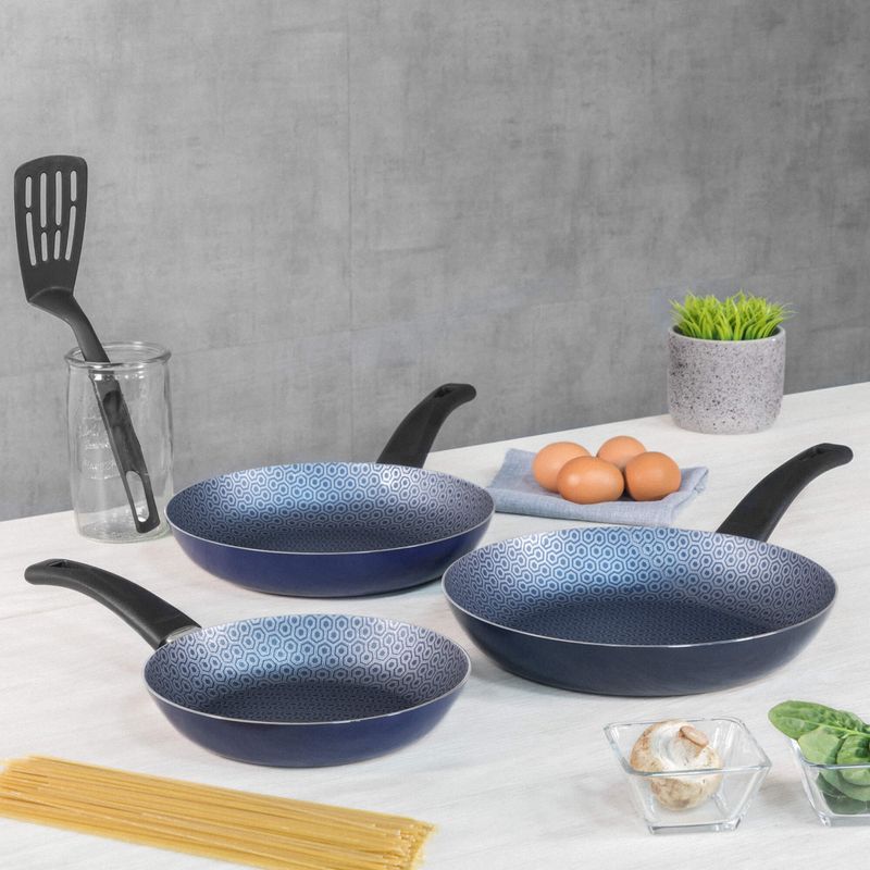 Juego de 3 sartenes COLORS azul cielo, aptas para todo tipo de cocina –  Amercook Europe