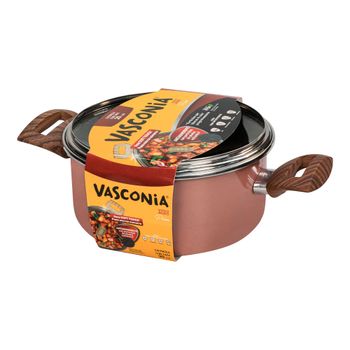 Olla de 20 cm con Tapa Vasconia Prime Rosa de Vitroacero®