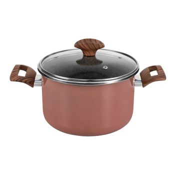 Olla de 20 cm con Tapa Vasconia Prime Rosa de Vitroacero®