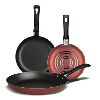 Juego de Sartenes Antiadherentes Deleite de Aluminio 3 pz - Rojo