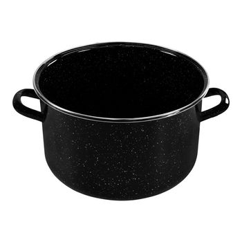 Olla de 24 cm con Tapa Ekco Adana Negro de Acero Esmaltado