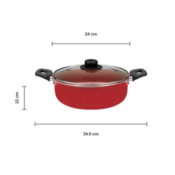Cacerola Antiadherente Ekco Classic 24 cm Color Rojo