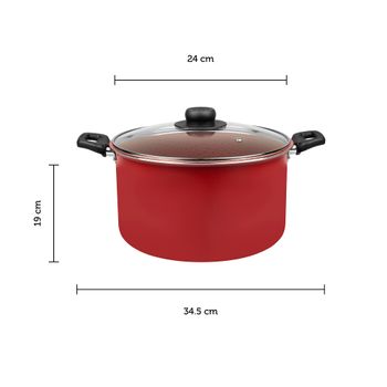 Olla de Aluminio Ekco Classic de 24 cm Color Rojo