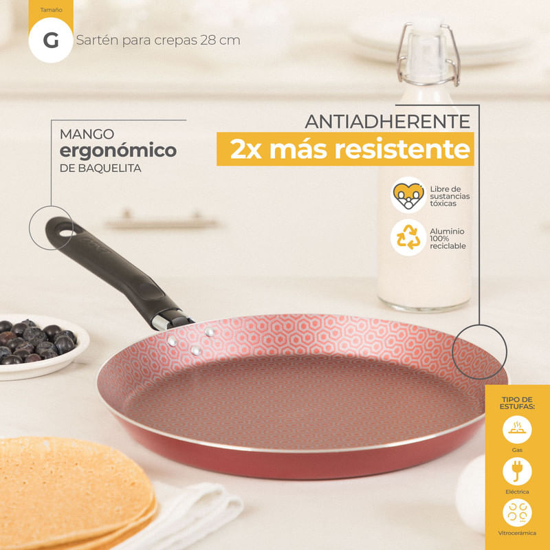 Sartén para crepes de 28cm en aluminio