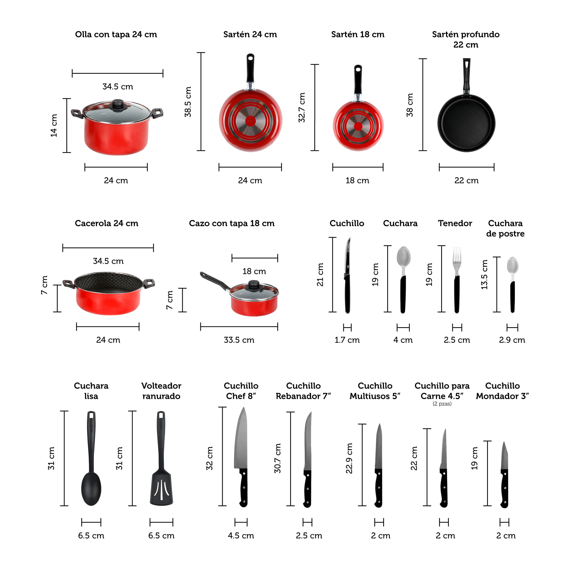 Kit Batería de Cocina 32 Piezas + Olla Express y Accesorios