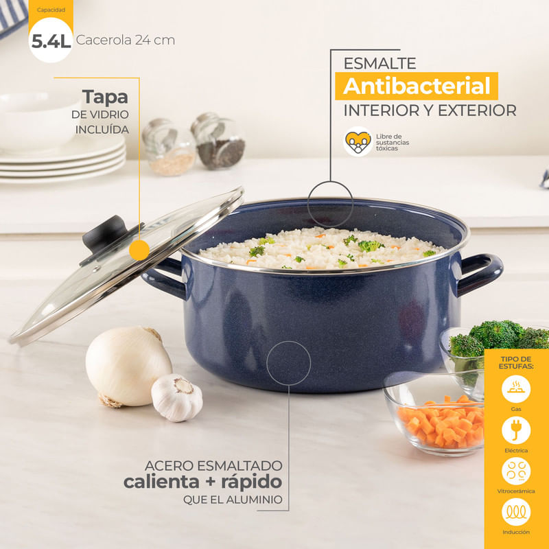 VOLLRATH Cacerola,Acero Inox,Capacidad24 cuartos - Cacerolas de Vapor de  Mesa y Recipientes para Añadirles - 4NCT2