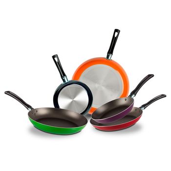 Juego de Sartenes Antiadherentes Ekco de Aluminio 5 pz - Multicolor