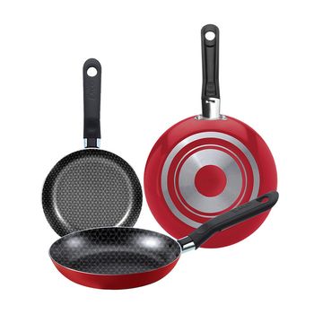 Juego de Sartenes con Antiadherente Ekco Classic de Aluminio 3 Piezas - Rojo