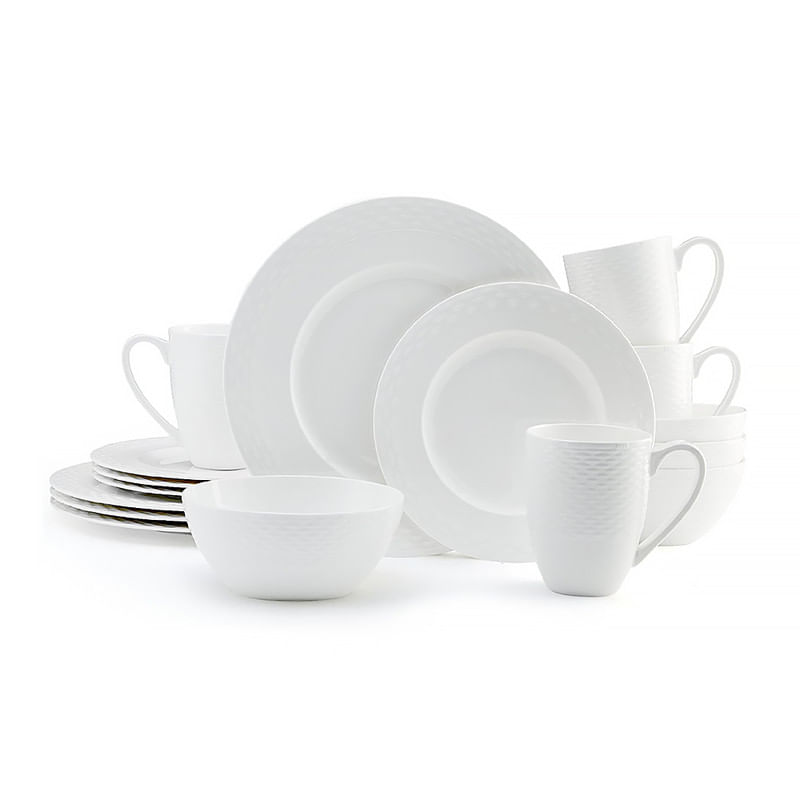 Vajilla de Porcelana Mikasa Color Blanco 16 Piezas