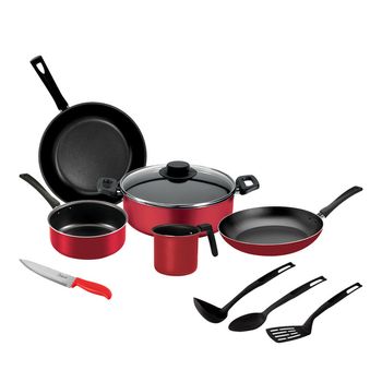 Batería de Cocina Roja Deleite con 10 Piezas