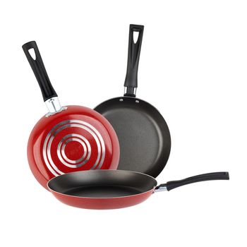 Juego de Sartenes Antiadherentes Ekco Aluminio 3 pz - Rojo